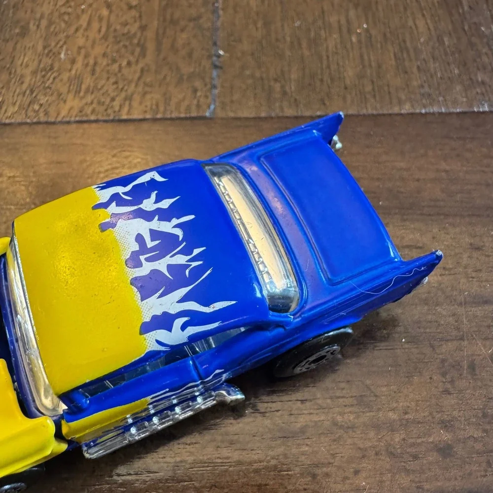 Matchbox 57 Chevy Superfast No 4 Blue Yellow Flame Hot Rod Opening Hood 1979